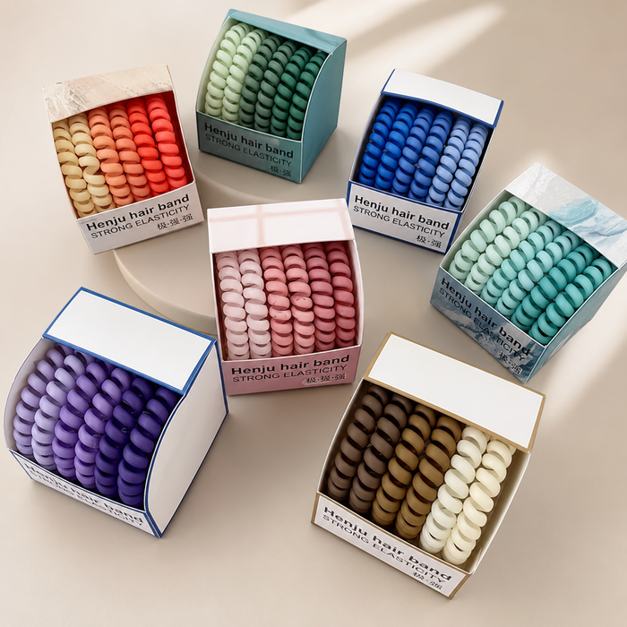 Bunte Spiral Haargummis Set von vefash – Scrunchies, Produktansicht 1