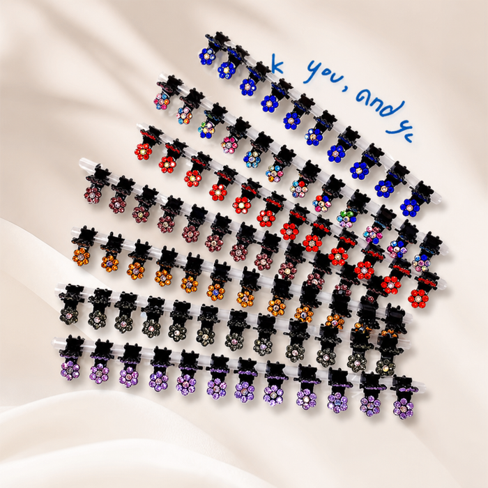 Glitzer Blüten Mini Claws Set von vefash – Haarklammern, Produktansicht 1