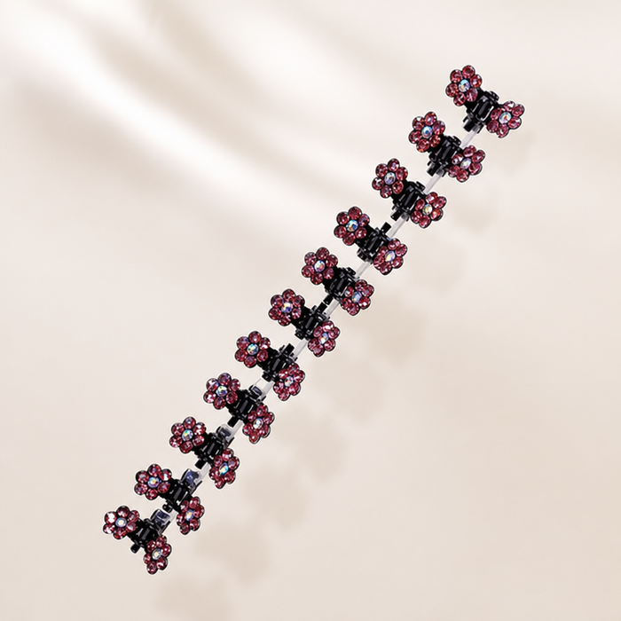 Glitzer Blüten Mini Claws Set von vefash – Haarklammern, Materialdetail 7