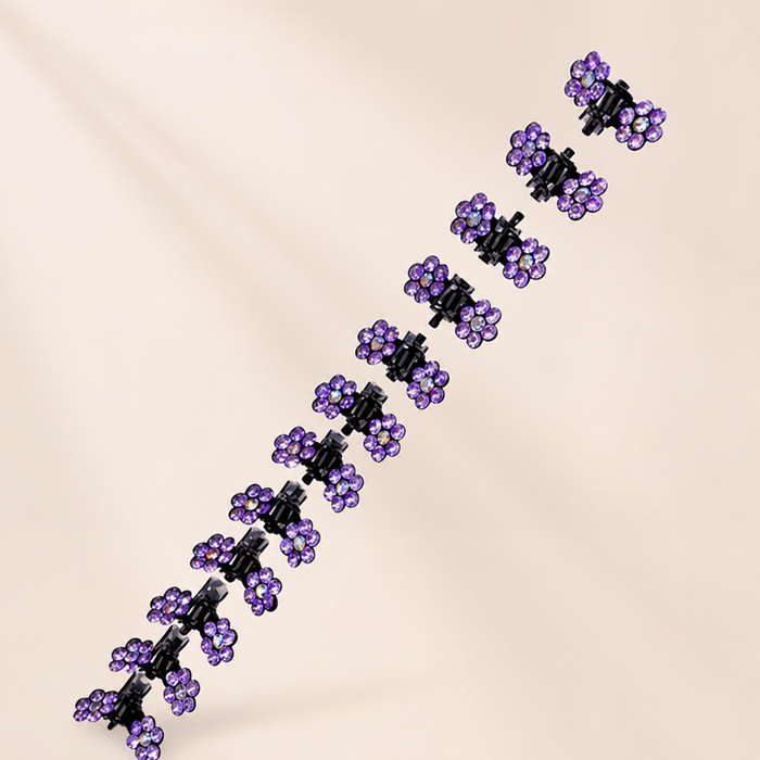 Glitzer Blüten Mini Claws Set von vefash – Haarklammern, Perspektive 13