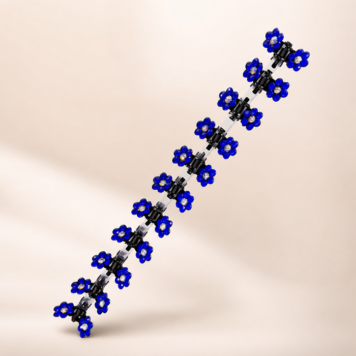 Glitzer Blüten Mini Claws Set von vefash – Haarklammern, Trageansicht 11