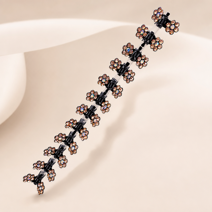 Glitzer Blüten Mini Claws Set von vefash – Haarklammern, Gesamtansicht 10