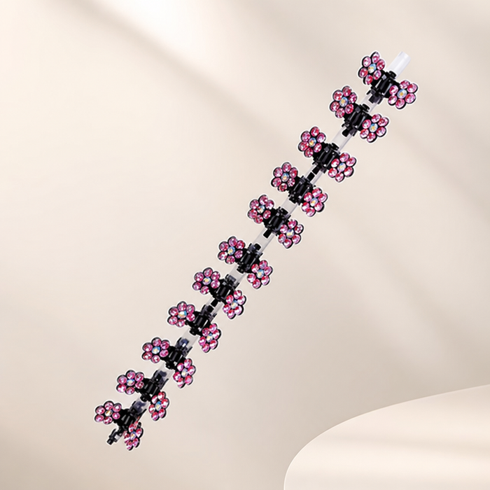 Glitzer Blüten Mini Claws Set von vefash – Haarklammern, Farbauswahl 8