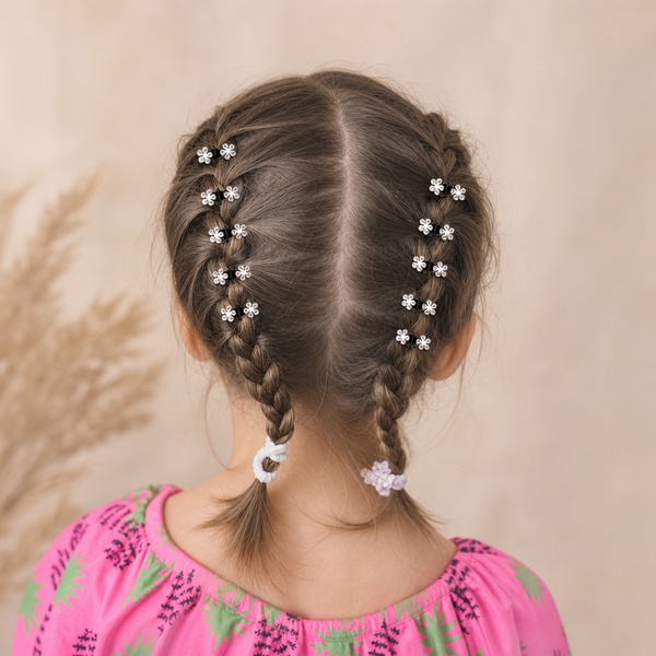 Glitzer Blüten Mini Claws Set von vefash – Haarklammern, Detailaufnahme 2