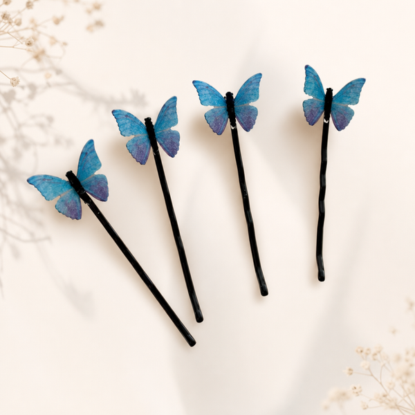 Blue Butterfly Hairpins Set von vefash – Haarspangen, Produktansicht 1