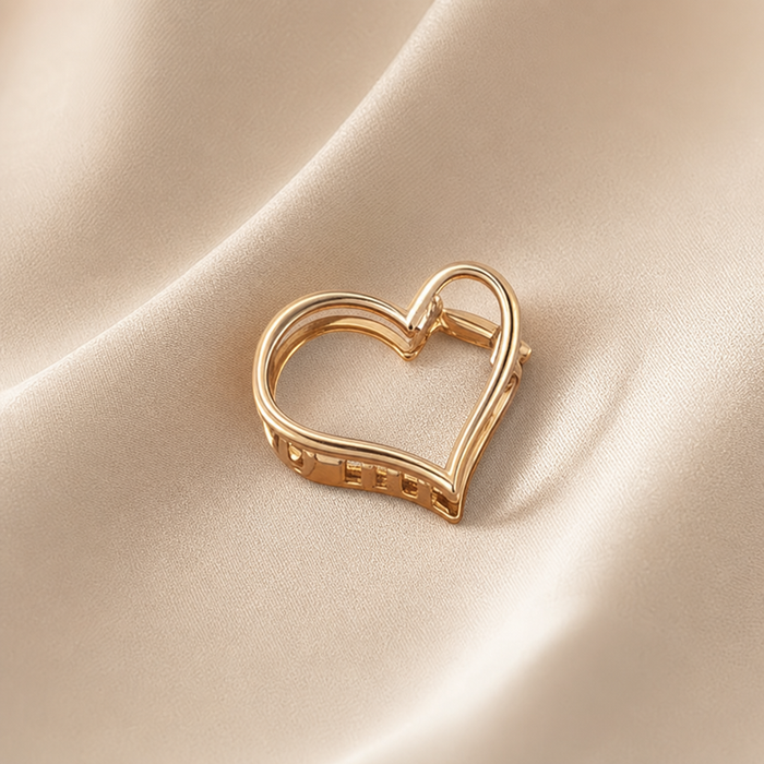 💛 Golden Heart Hair Clip – Minimalist Hair Claw Clip with Strong Hold ✨