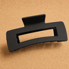 Black Geometric Square Hair Claw Clips for Women Hollow Acrylic Shark Clips Minimalist Versatile Back Head Hairgrips Accessories