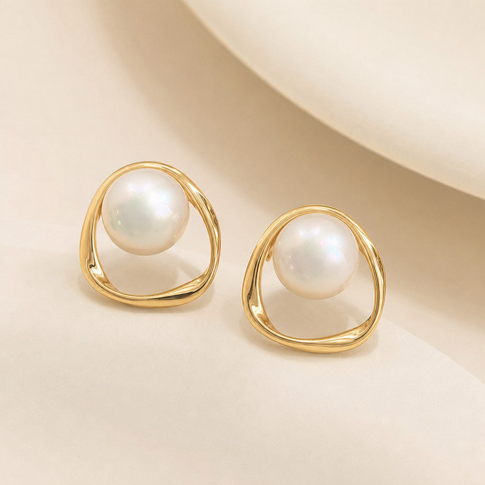 Lune Pearl Stud Earrings