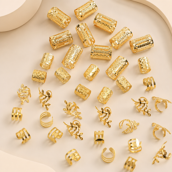 40-teiliges Haarperlen-Set – Eleganter Haarschmuck für Braids & Locs