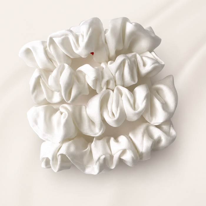 Plissee Scrunchies – Elegantes Satin-Set