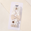 Noeud Lace Bow Clip Set in Creme-Gold – Close-up Muster und Oberfläche | Vefash