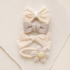 Noeud Lace Bow Clip Set in Creme-Perle – Packshot alle Farben | Vefash