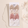 Noeud Lace Bow Clip Set in Creme-Mix – Studio-Aufnahme neutraler Hintergrund | Vefash