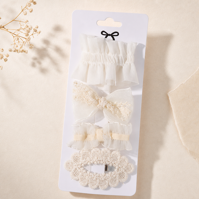 Noeud Lace Bow Clip Set – Detailansicht Nahaufnahme | Vefash