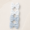 Noeud Lace Bow Clip Set in Blau – Stil-Aufnahme koreanisches Design | Vefash