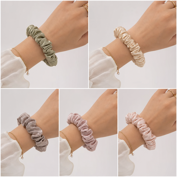 Arc-en-ciel Satin Scrunchie Set – Haarschmuck kaufen bei Vefash