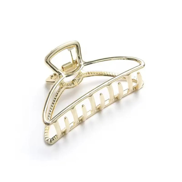 Geometrische Gold-Haarklammer – Hollow Design