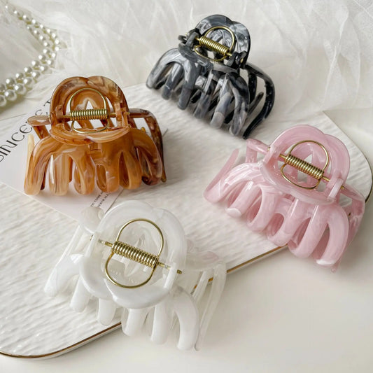 🤍 Große Acetat Haarklammer – Edles Ink-Blend Design mit starkem Halt ✨