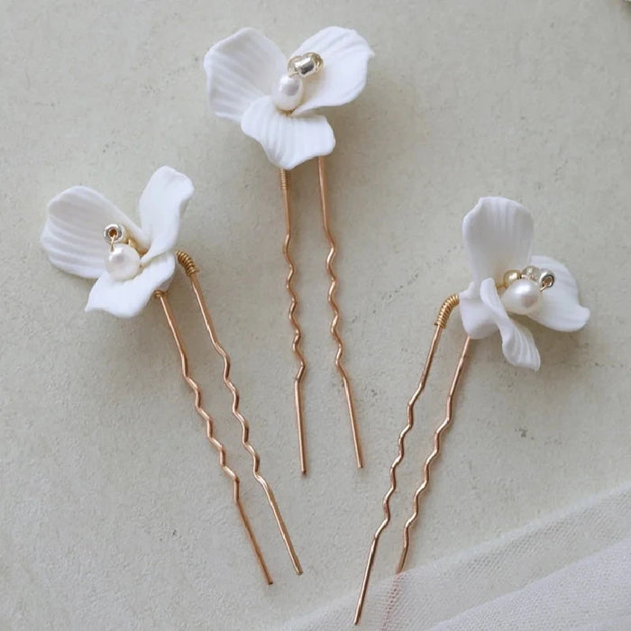 Pearl and Flower Hairpins – Vefash