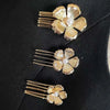 Goldene Blumen-Haargabeln – Elegantes 5er-Set