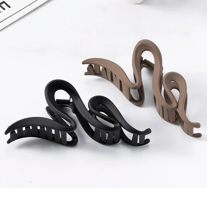 13cm Acrylic Hair Clips For Women Hairpin Matte Wave Hair Claw Clip Ponytail Hair Accessories Girls Headwear Barrettes 4 Colors