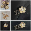 Goldene Blumen-Haargabeln – Elegantes 5er-Set